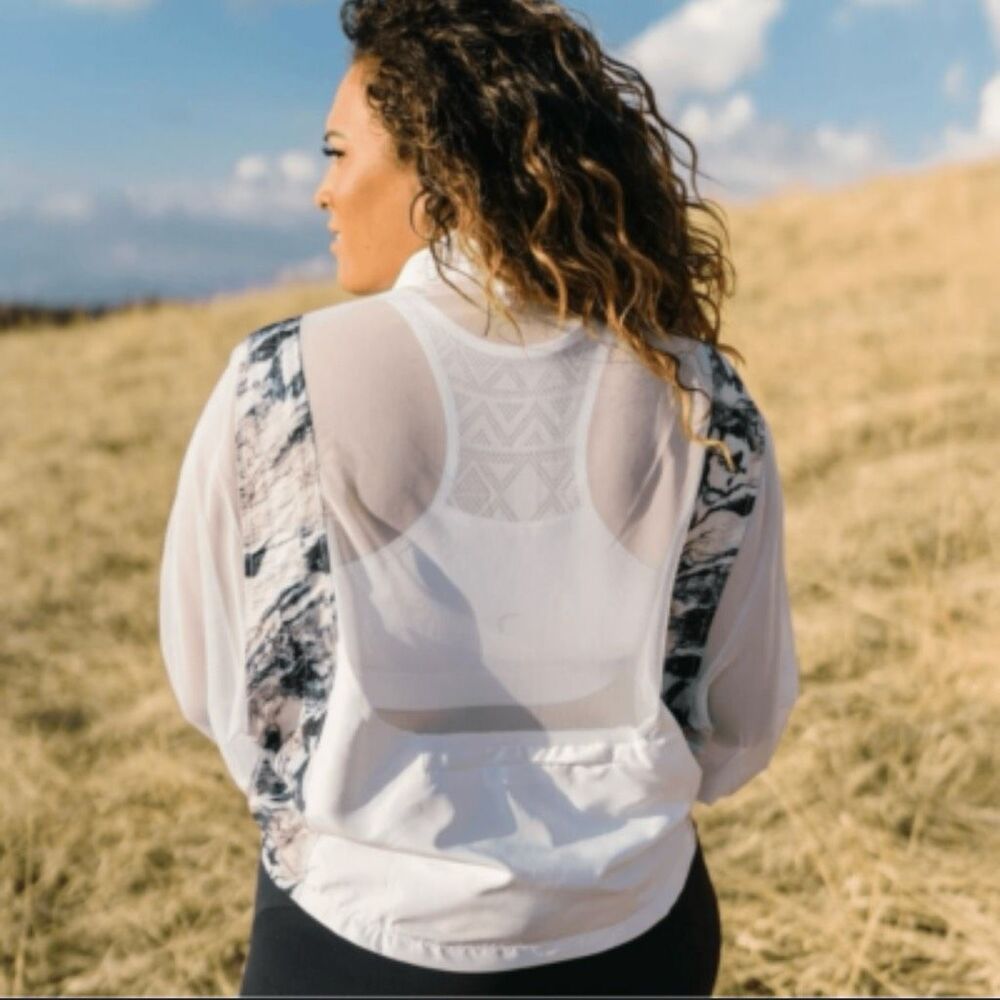 ZYIA Active White Marble Mesh Jacket and Shoulder Bag Size XXL - Picture 8 of 10